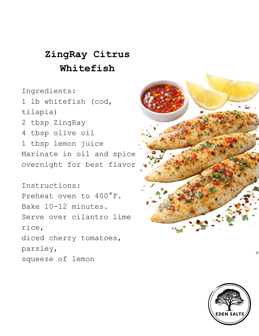 Zing Ray Seasoning Salt - Eden Salts